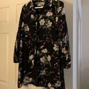 Floral Button Down Shirt Dress